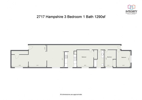 3 Bed 1 bath Floor Plan at Integrity Cleveland Heights, Cleveland Heights, OH